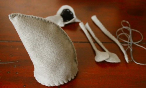 Felt Mouse Tutorial - Parts - Prepped & Ready to Assemble